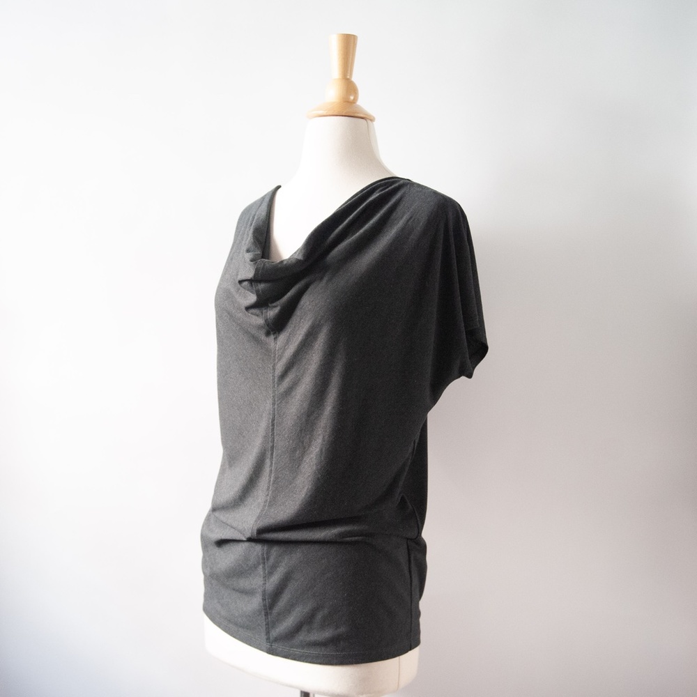 Ann Taylor Drapey Cowl Neck Short Cap Sleeve Top